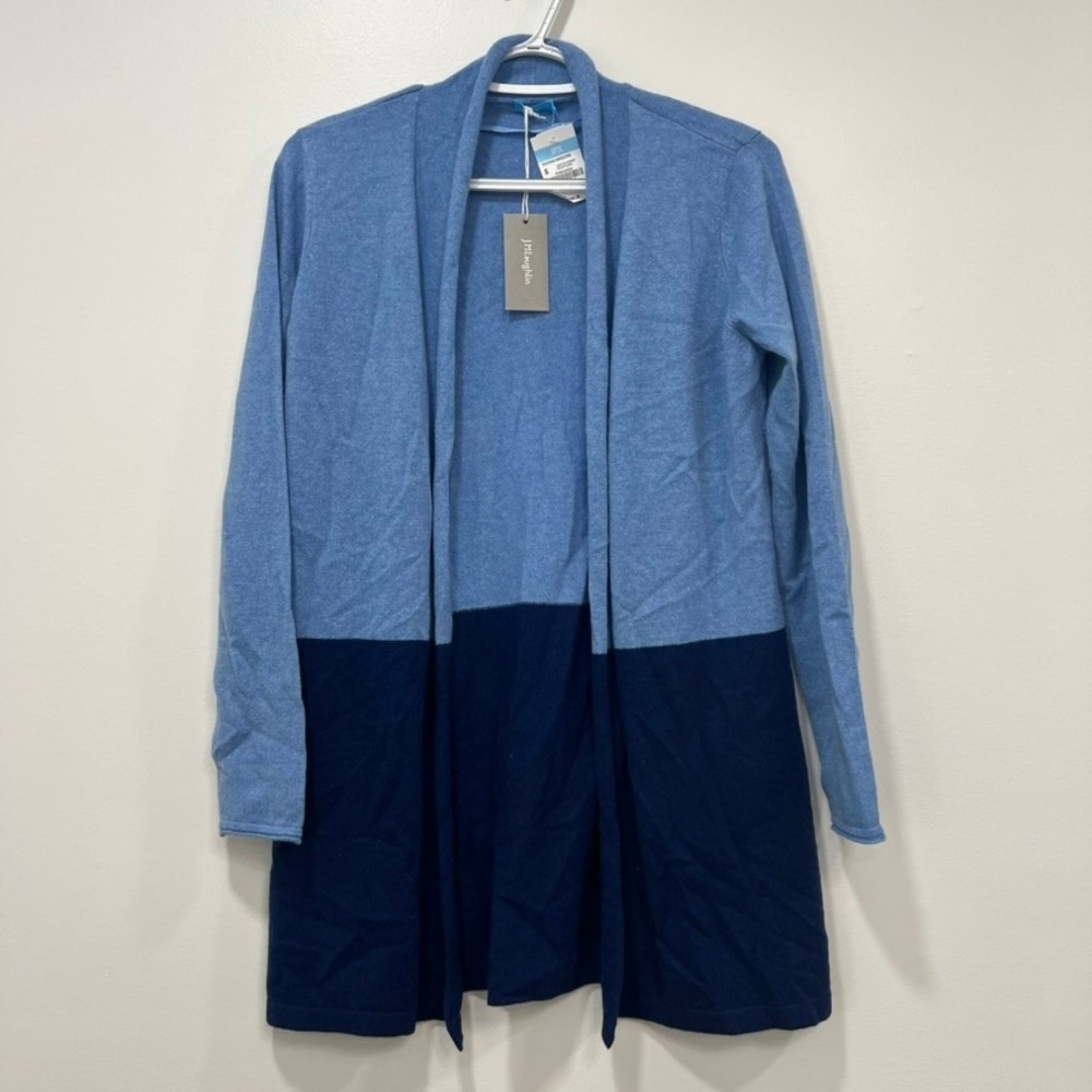 J‎ Mclaughlin Sherrin Cardigan Sweater Small Cashmere Long Sleeve Duster Blue